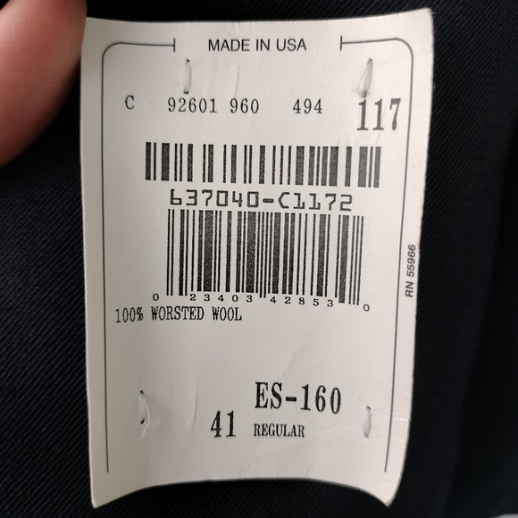 NWT Pierre Cardin Today's Man 160's 100% Worsted Wool 2 Button Blazer Sz. 41R - Picture 9 of 13